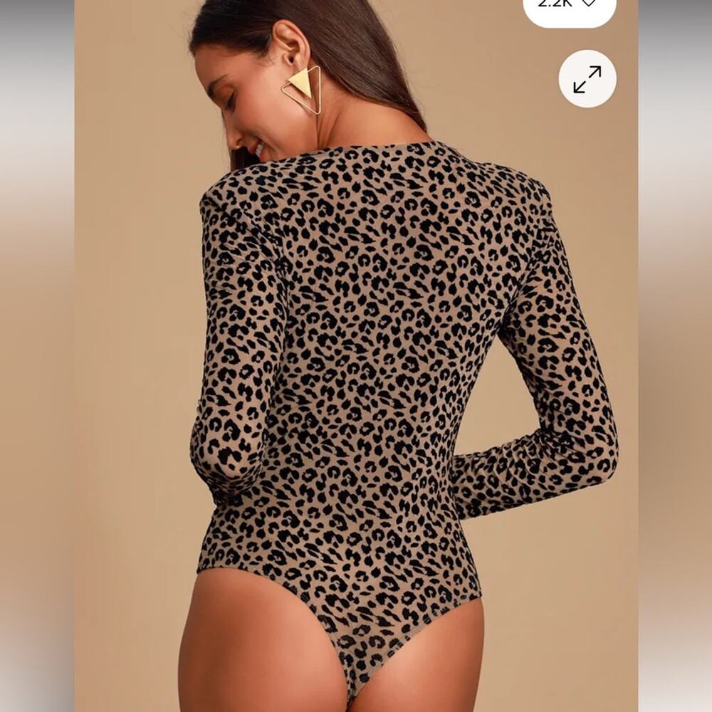 NWT ASTR Leopard Sheer bodysuit size medium New With Tags - Picture 6 of 12
